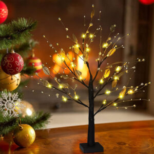 Decorative LED Tree With Gold Leaves Table Lamp JH72009
