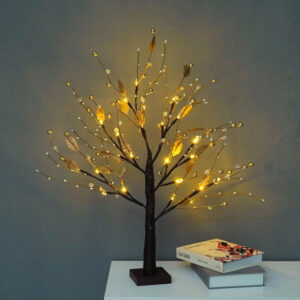Decorative LED Tree With Gold Leaves Table Lamp JH72009
