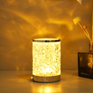 Ocean Wave Effect Cylinder Crystal LED Table Lamp JH30138