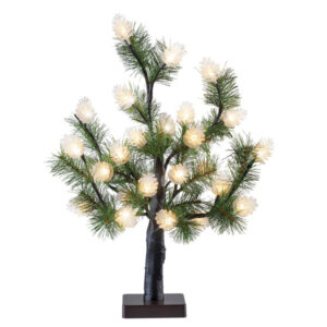 Sparkling Lighted Pine Cone Tabletop Tree Lamp JH72017