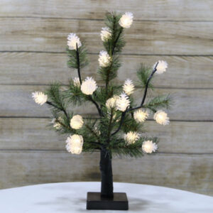 Sparkling Lighted Pine Cone Tabletop Tree Lamp JH72017